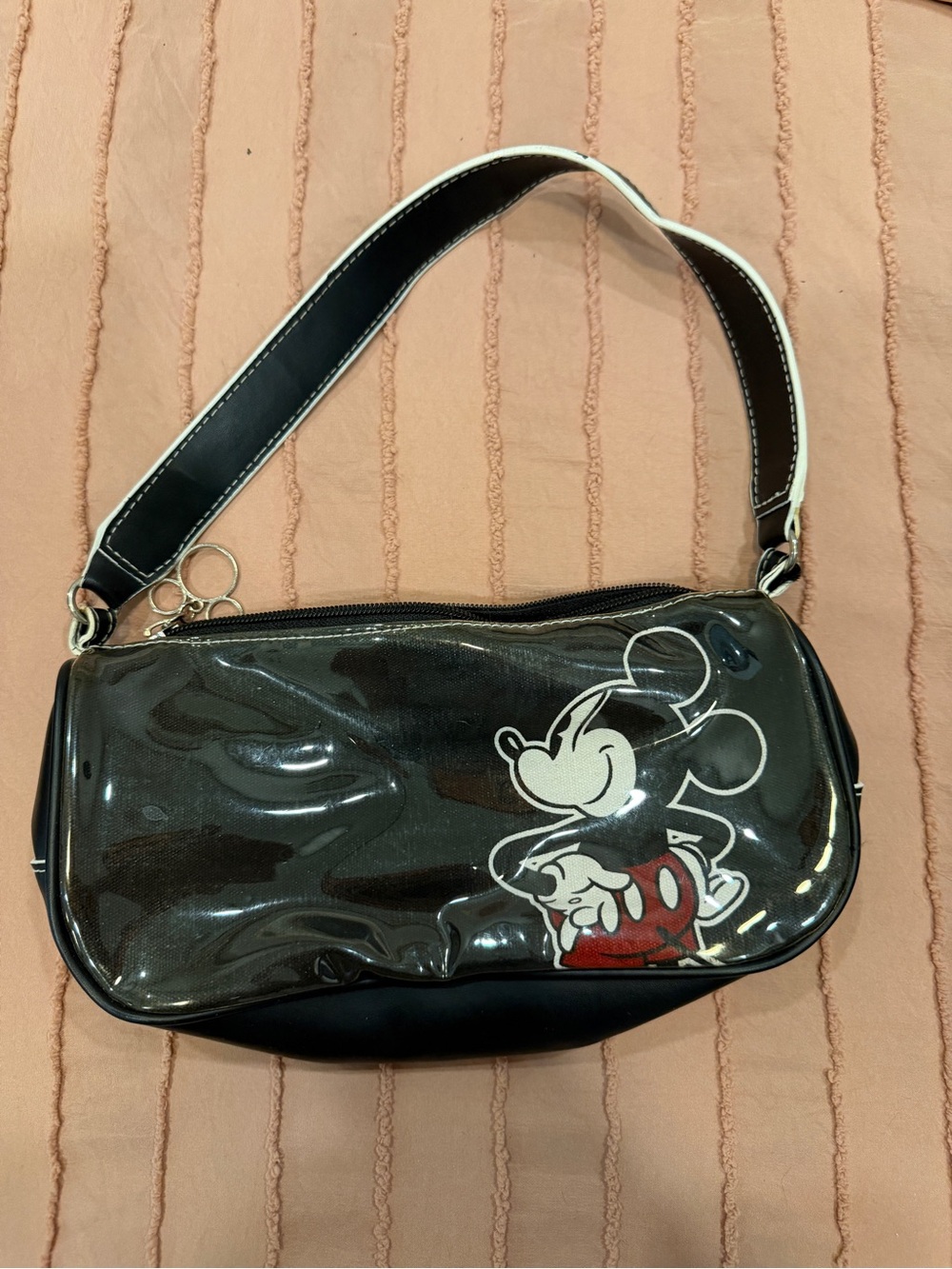 Mickey Mouse Black PVC Shoulder Bag
